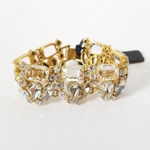 J.CREW Rhinestone Glass Bead Bracelet Style K1090 Statement Pin Up Bling Classic